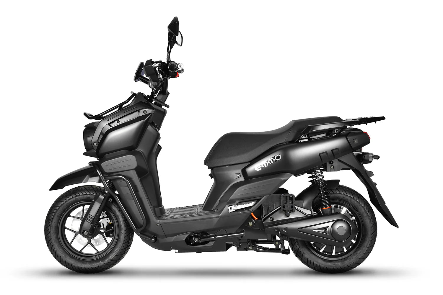 Emmo NOK black electric scooter style ebike. Top Speed: 32 Km/h* Range up to 120 km.